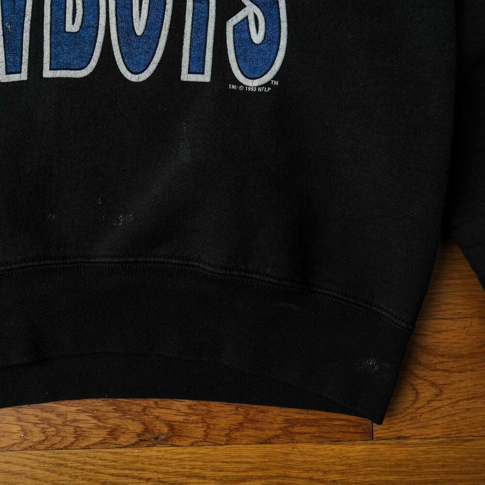 1993 Vintage Dallas Cowboys‎ NFL Taz Looney Tunes Retro Sweatshirt Salem L Black - Picture 9 of 9